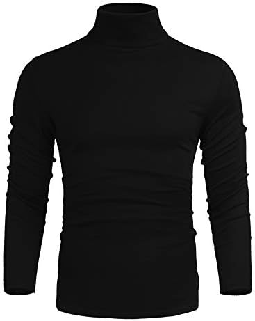 PORIFF MEN MEN SLIM CASTO FIXA TOPS BÁSICOS MACO DE TRABALHA DE TURTLENECK leve