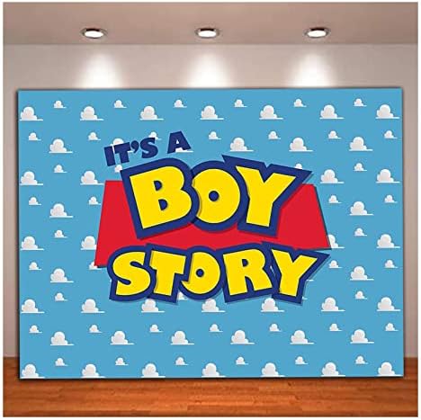 Cartoon Boy, é uma história de fotografia de fotografia de fotografia foto de festa de aniversário background Blue Sky White Clouds