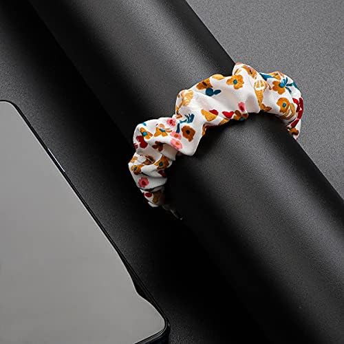 Banda Jeehang Compatível com Fitbit Luxe Strap, Women Scrunchies Substituição de pulseiras elásticas mole para luxuosos flores quebradas