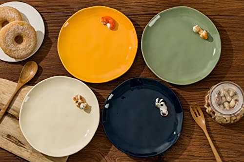 Conjunto de placas de cerâmica de animais fofos dihoclub. Microondas, forno e lava -louças seguras, prato de porcelana de cozinha…