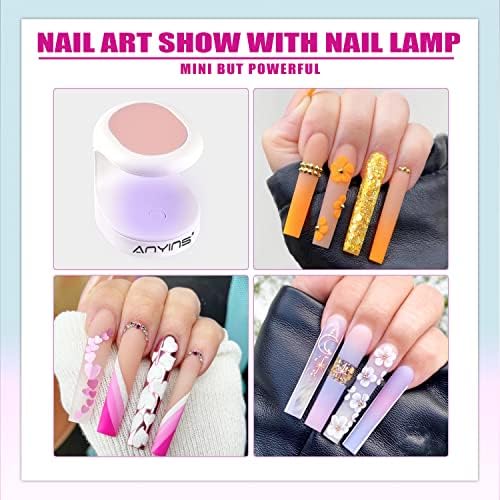 Mini luz UV para unhas de gel, luz UV para unhas Anyins unhas lâmpada portátil lâmpada de unha portátil 16W Lâmpada UV Lâmpada UV Profissional