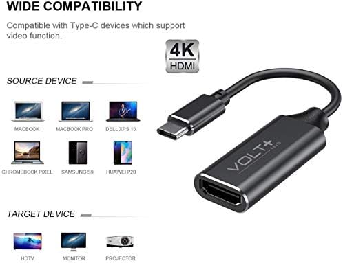Trabalhos da Volt Plus Tech HDMI 4K Kit USB-C Compatível com o adaptador profissional OnePlus Nord N20 5G com saída digital