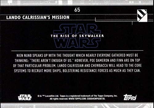 2020 TOPPS Star Wars The Rise of Skywalker Série 2 Azul 65 Cartão de comércio de Missão de Lando Calrissian