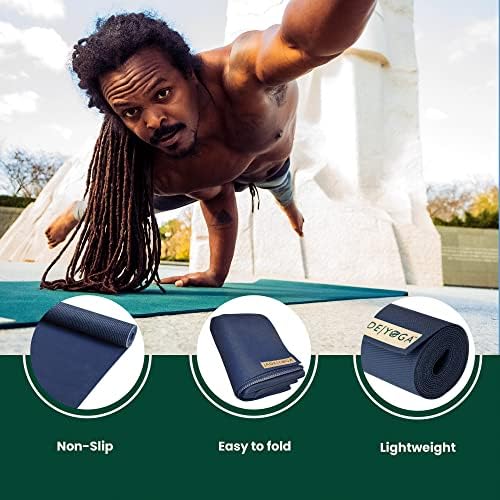 Jadeyoga - Voyager Yoga Mat - Borracha natural e portátil Fitness Exercition Exercício de alongamento tapete para