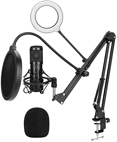 WIONC USB Condenser Microfone Game Recording para Microfone de Condensador Cardióide de Computador com Arm de Metal Ajustável