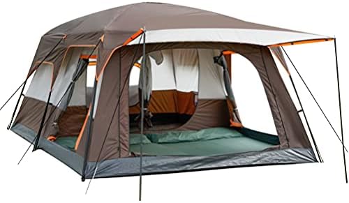 KTT Extra Grande tenda 12 pessoas, tendas de cabine da família, 2 quartos, parede reta, 3 portas e 3 janelas com malha, impermeável,