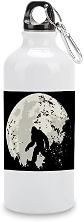 Bigfoot Moon Sasquatch Aluminum Water Garrafs com caneca de viagem de garrafa esportiva reutilizável de carabiner para camping