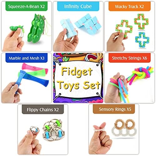 Brinquedos de inquietação sensorial Pacote 30pcs Conjunto, Anti Ansiedade e Alívio do Estresse Os brinquedos de mão