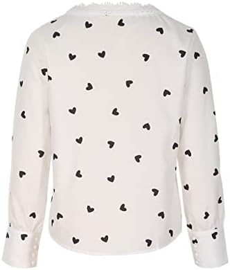 Camiseta da blusa para mulheres outono no verão de manga comprida 2023 V Button Lace de pescoço