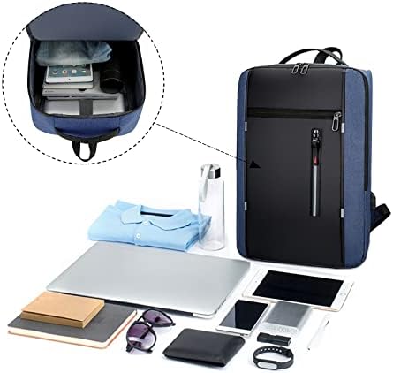 Mochila de laptop ZGWJ com porta de carregamento USB para homens e mulheres encaixam no caderno de 15,6 polegadas. Design limpo