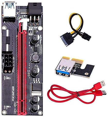 VER009S PCI-E RISER CARDE PCIE 1X A 16X USB 3.0 CABO DE DADOS BITCOIN MINERA, 6 PCS…