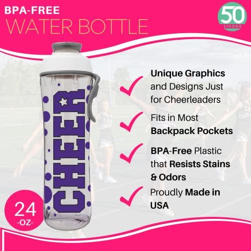 50 forte garrafa de água reutilizável | Garrafas de água de torcida reutilizáveis ​​sem bPA de 24 onças | Grandes presentes de líder