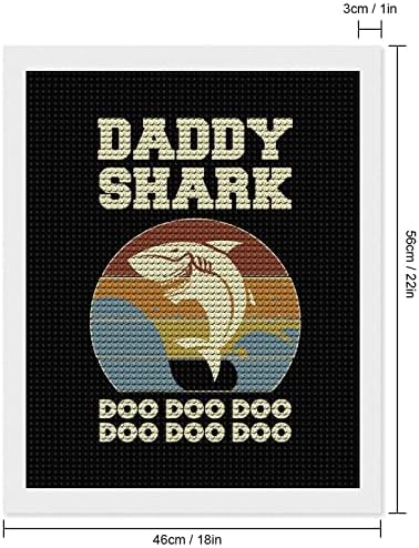 Daddy Shark Vintage 5D Kits de pintura de diamante Full Drill Crafts DIY obras de arte completas usadas para decoração de parede em