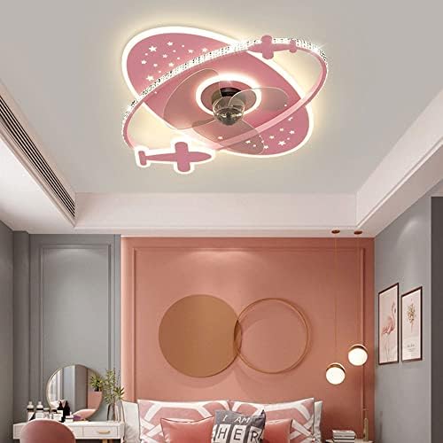 Ibalody Kids Room Luz de teto mudo com ventilador Criativo 22in Iluminação de ventilador de ventilador Espalhado de 50W Fan de