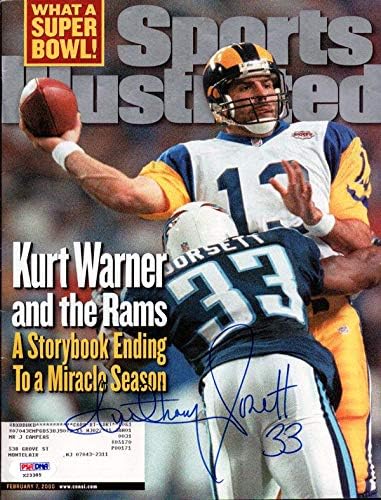 Anthony Dorsett autografou a revista Sports Illustrated Tennessee Titans PSA/DNA X23385 - Revistas autografadas da NFL