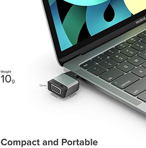ALOGIC USB C A VGA MINI Adaptador, 1920 x 1200 @60Hz Compatível com MacBook Pro, Air, Pixel Book, XPS, Surface, Galaxy, iPad Pro,