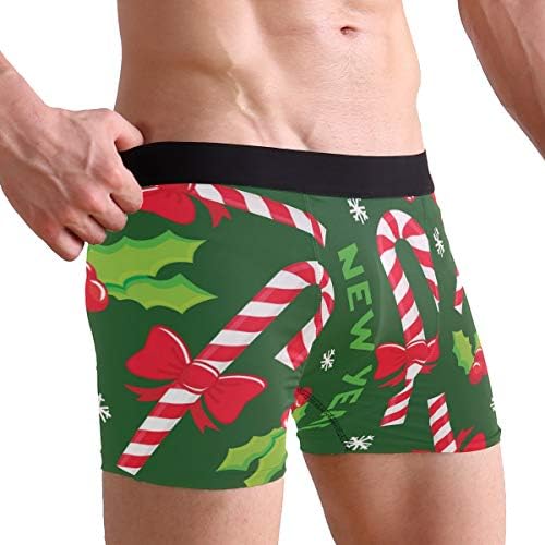 My Little Nest Christmas Ano Novo Candy Candy Masculino Boxer breve Creca de perna curta L