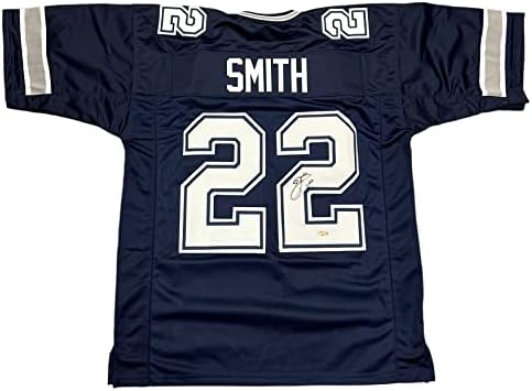 Emmitt Smith Dallas assinou o Autograph Blue Custom Jersey Tristar Certified