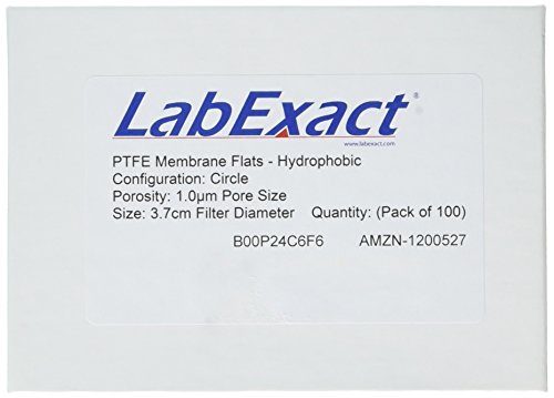 LabExact 1200527 PTFE Membrana apartamentos, hidrofóbicos, 1.0um, 3,7 cm