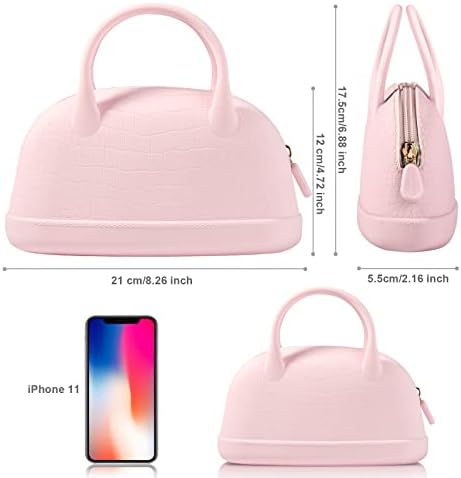 Caso da bolsa de maquiagem de silicone Jionkon para mulheres: bolsas cosméticas para viajar bolsa de casca elegante para meninas