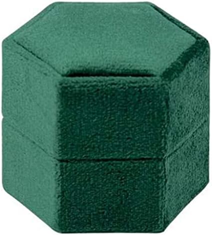 Caixa de jóias caixa de anel de veludo hexagonal