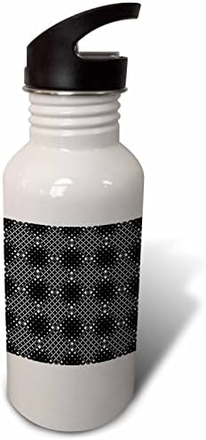 3drose sem costura em preto e branco Padrão de padrão - garrafas de água