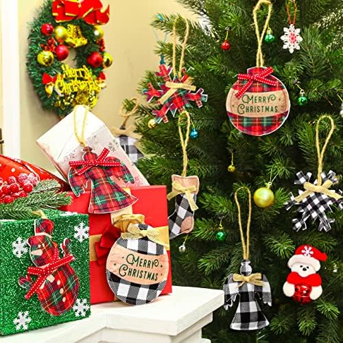 12 peças árvores de Natal Buffalo manta ornamentos de seqüestrar enfeites de casa