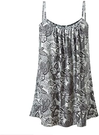 Uqrzau feminino 2023 Tampo de verão PLUS TAMANHO BOHO Floral Casual Camisetas sem mangas