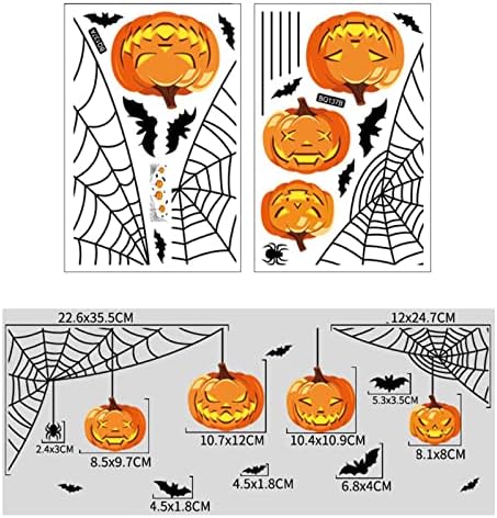 BSXGSE 2PCS Halloween Bats Heart to Heart Starters Creative adesivos decorativos Adesivos adesivos Janela de vidro decoração de