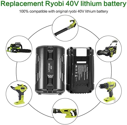 2 pacotes Op4060 40V Substituição de bateria de lítio 6.0AH para todas as ferramentas de energia Ryobi 40 volts OP4015 OP4026