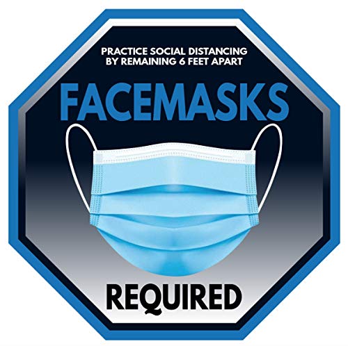 Máscara facial Adesivo de sinal de parada - máscaras de rosto azuis necessárias adesivos de parada descascam e colar
