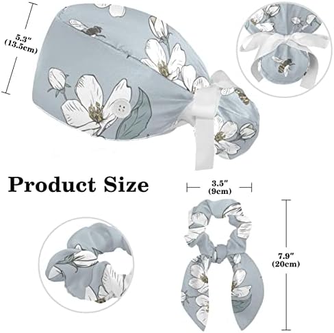 Blossom de pêra HoneyBee Capinho de trabalho ajustável com cabelos arco e chapéu macio e bufante com botões