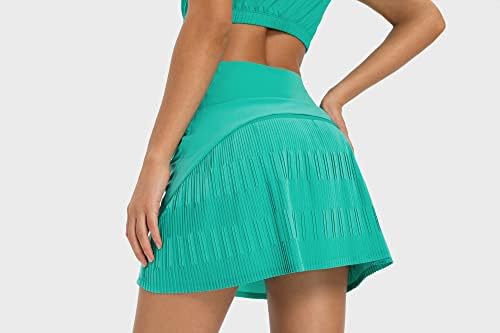 Altiland Saias de tênis plissadas para mulheres construídas em shorts, Sanks Athletic Golf Running Skorts com bolsos