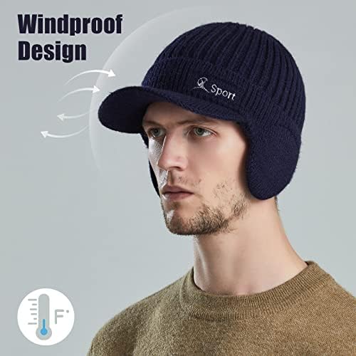 Bavst Hat for Men Knited Beanie Mulheres Chapéus de Inverno Caps de Capitões de Lão de Lão de Lão de Fleeces de Lão mais quentes