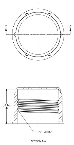 CAPLUGS 99394439 Tampa plástica de rosca plástica para acessórios JIC queimados. Para encaixar o tamanho da linha 1/2-20 CD-5, PE-LD,