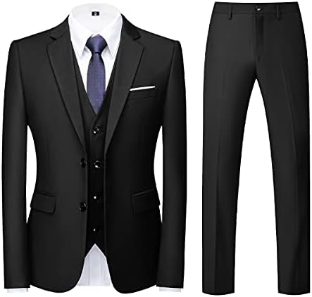 Masculino 3 peças Tuxedo Suits Slim Fit Casual Suit Casual Blazer de dois botões de casamento de casamentos colete e calças