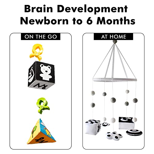 Black White Travel Mobile- Recém-nascidos só veem o Brain Brain Stim preto e branco para os bebês de 0 a 3 meses de idade