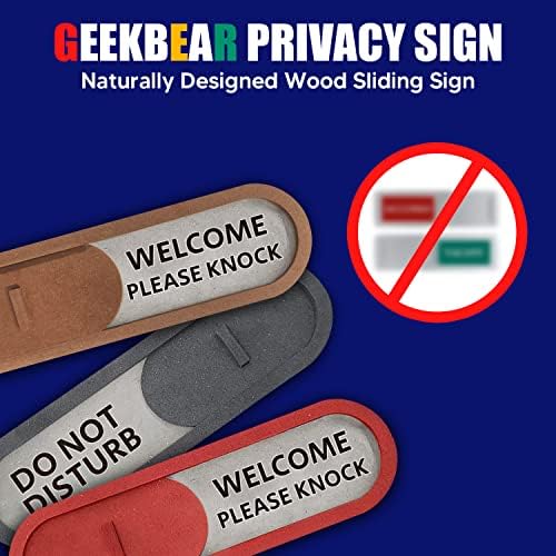 Geekbear não perturbar as boas -vindas, por favor, bata o sinal de slider - indicador de porta de slides de privacidade com texto