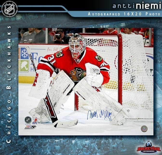 Antti Niemi assinou Chicago Blackhawks 16x20 Foto - fotos autografadas da NHL