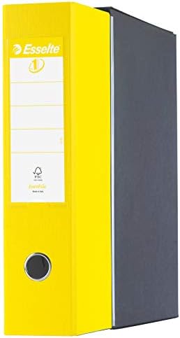 Esselte - Raccoglitore Eurofile com mecanismo de alavanca de papelão com revestimento de plástico, amarelo claro, 8 cm