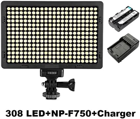 N/A LED LED Bright 5500K Dimmable on Camera Video Light para câmeras SLR digitais com bateria e carregador de 4400mAh