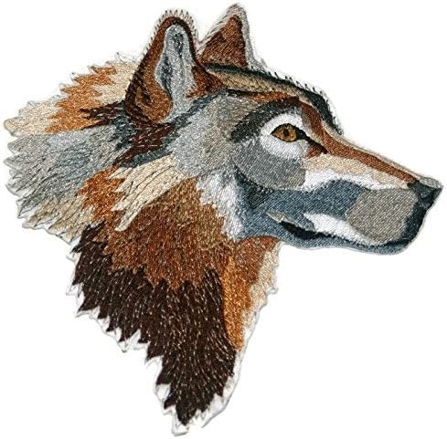 BeyondVision Nature texou em fios, incrível Reino Animal [cabeça de lobo] [personalizado e exclusivo] Ferro bordado On/Sew