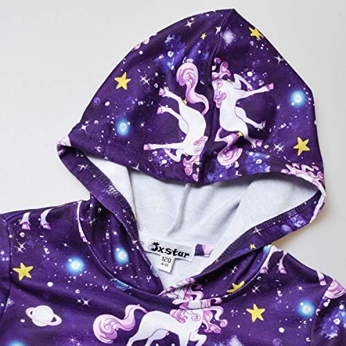 Jxstar Hoodie para meninas Unicorn Cat Sweatshirt Camisetas roupas para crianças
