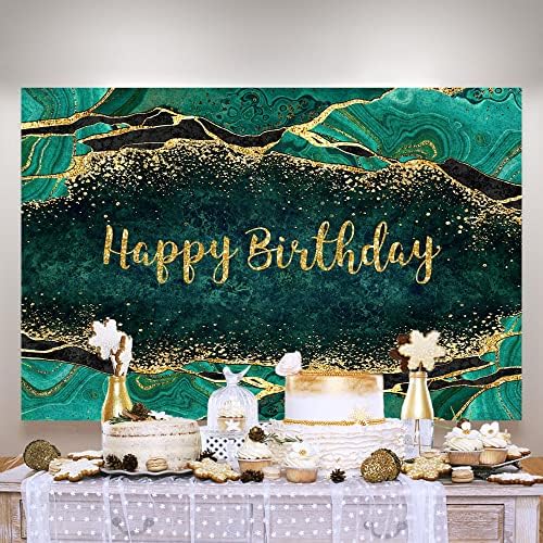Ticuenicoa 5 × 3ft Fluido de pano de fundo verde de 3ft Feliz fotografia de feliz aniversário Backgrody for Men WomenMarble and