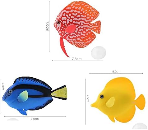 Peixe de silicone realista artificial para decorações de tanques aquários, ornamentos, peixes tropicais luminosos