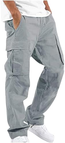 Calças de vários bolsos de vários bolsos externos da calça de monte de monte de monte de cargo de caminhada tática de calças retas
