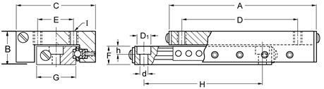 Del -Tron Precision, Inc. 44 mm x 51 mm, deslocamento 25 mm, conjuntos de slides cruzados - métrica