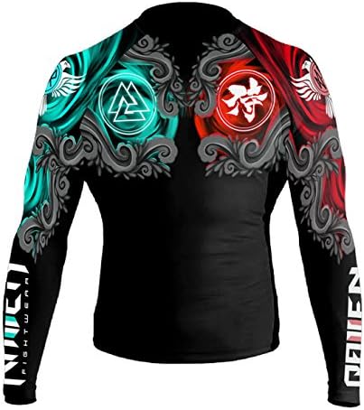 Raven Fightwear Men's East encontra o West MMA BJJ Rash Guard Black