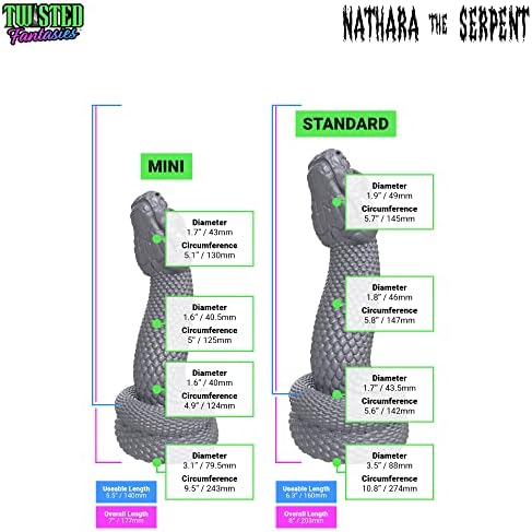 Nathara Snake Cup Cup Fantasy Dildo - Verde com Purple Stripe Color Schem