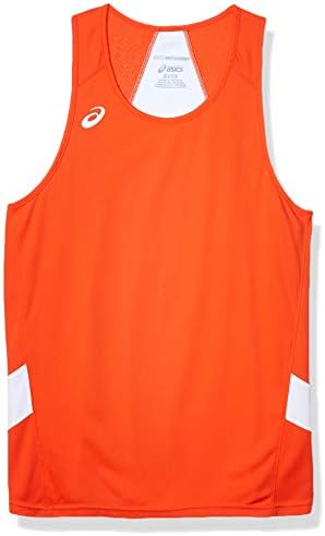 ASICS Men's Team Swee Sweep Singlet, Orange/White, X-Large